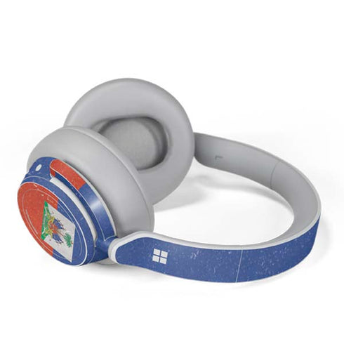 Haitian Flag Distressed Surface Headphones Skin